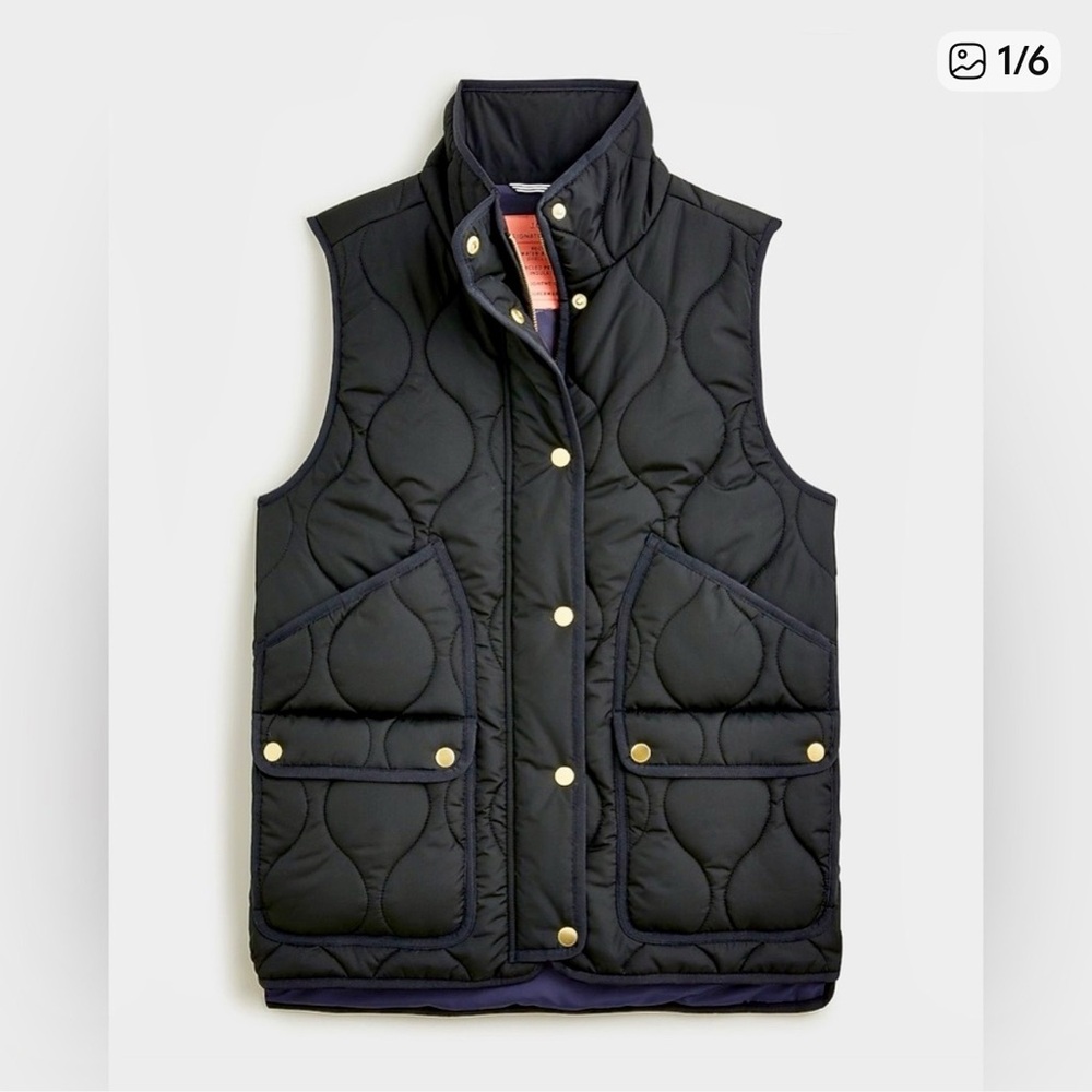 J. Crew Signature Puffer Vest Black